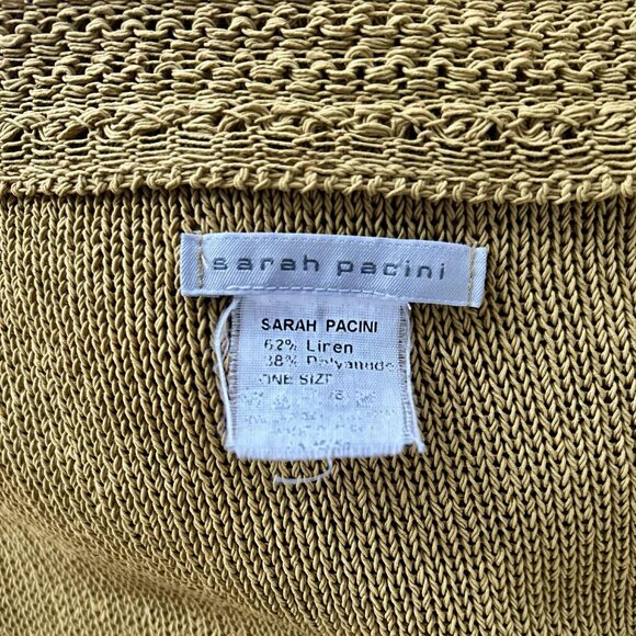 Sarah Pacini Verdant Dijon Linen-Blend Open-Work Asymmetric Knit Sweater – OS - Picture 13 of 13